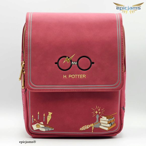 Loungefly Harry Potter Glasses Gryffindor Red Mini Backpack Bag New - Picture 1 of 9